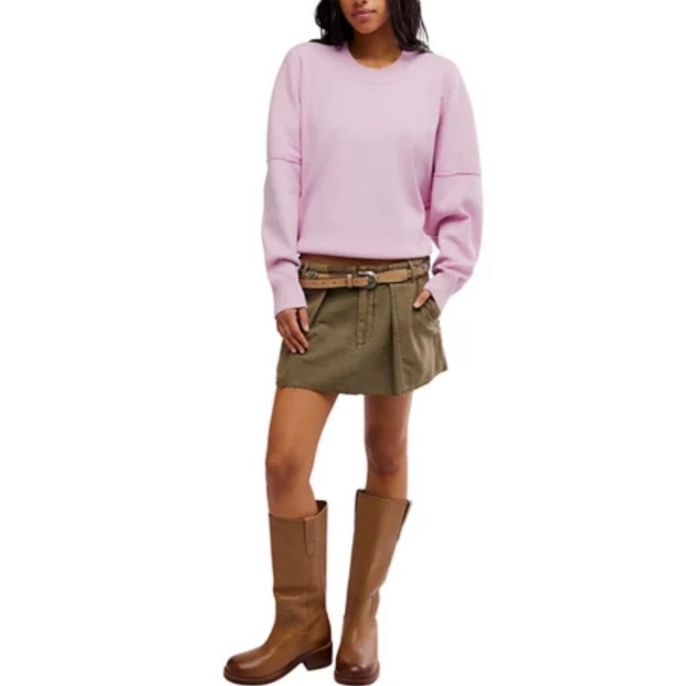 Free people Muse Pullover hi-low Crewneck sweater NWOT fragrant lilsc